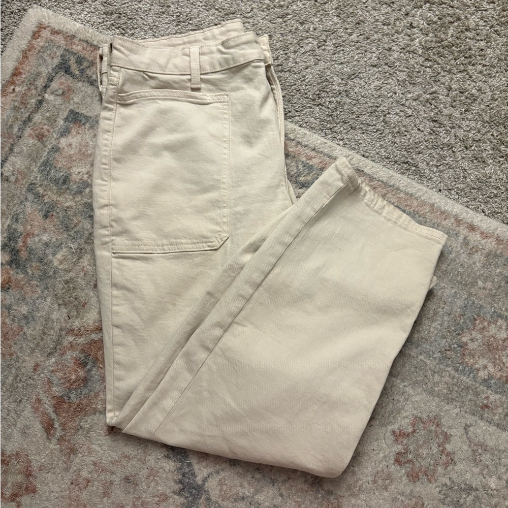 Old Navy Cream Flare & Wide Leg Jeans